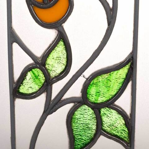 #54439 30x34 Antique Floral Stained Glass Window image 8