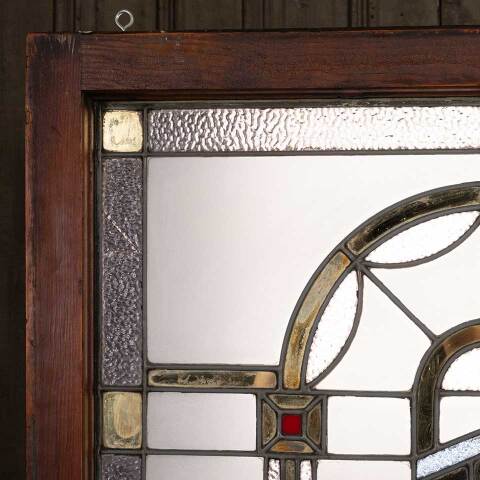 #54439 30x34 Antique Floral Stained Glass Window image 2