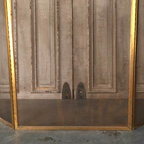 #54454 Vintage Folding Brass Fireplace Screen image 4