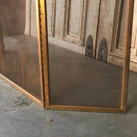 #54454 Vintage Folding Brass Fireplace Screen image 6