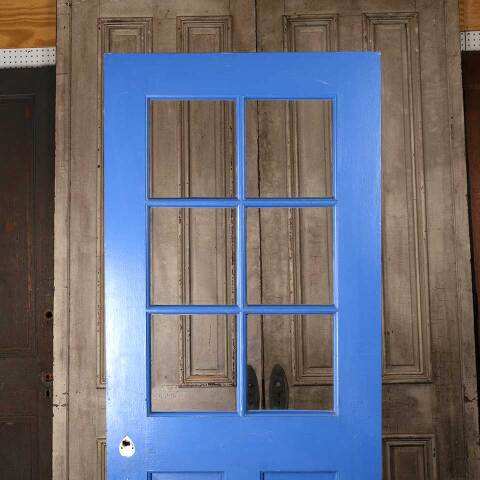 #54521 32x79 Antique 6 Lite Wood Entry Door image 2