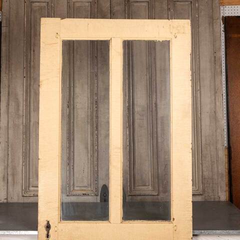 #54554 36x83 Antique 2 Lite Wood Entry Door image 2