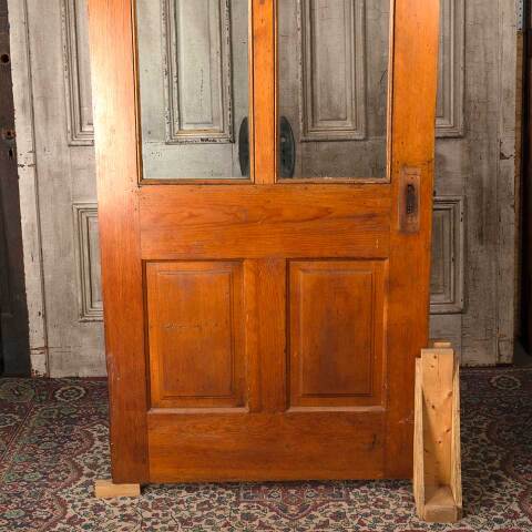 #54556 36x82 Antique 2 Lite Wood Entry Door image 3