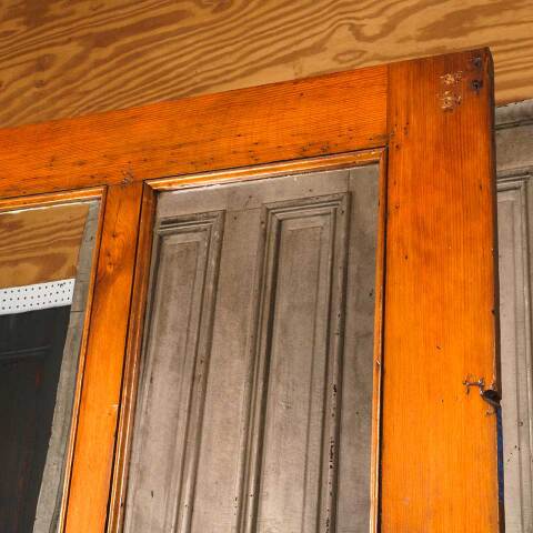 #54556 36x82 Antique 2 Lite Wood Entry Door image 4
