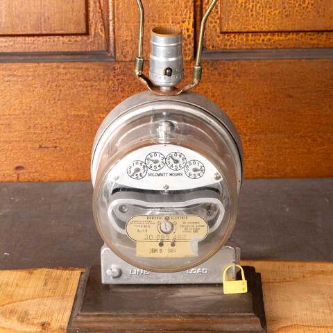 #54595 8x20 Repurposed Electric Meter Table Lamp image 2