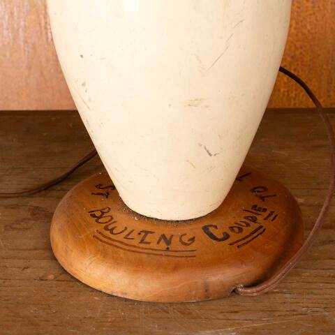 #54596 Repurposed Vintage Bowling Pin Table Lamp image 5
