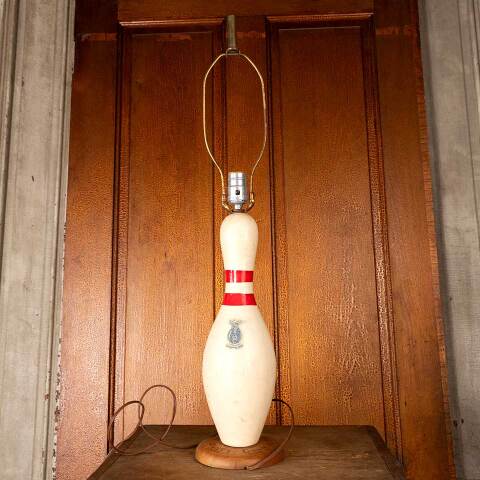#54596 Repurposed Vintage Bowling Pin Table Lamp image 7