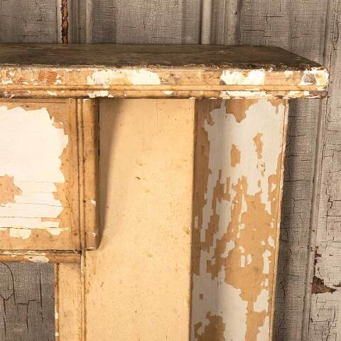 #54608 61x47 Antique Painted Wood Fireplace Mantel image 6