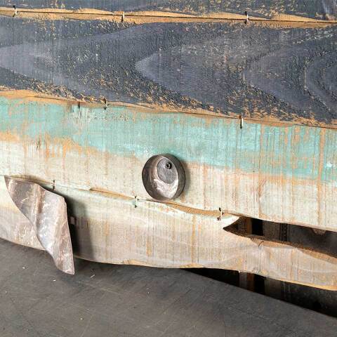 #54610 Painted Wood Whale Wall Art image 4