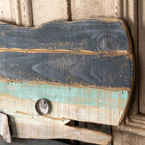 #54610 Painted Wood Whale Wall Art image 5