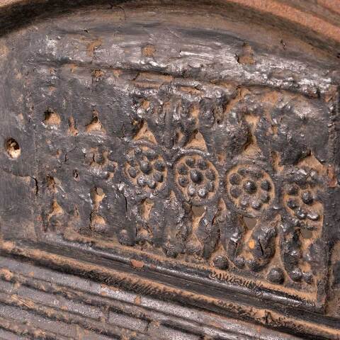 #54623 16x10 Antique Cast Iron Fireplace Fender image 8