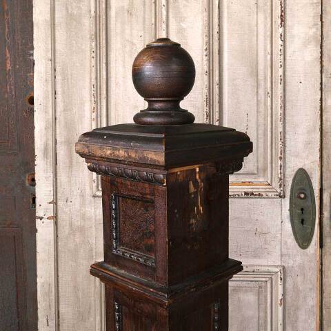 #54625 52" Antique Oak Staircase Newel Post image 7
