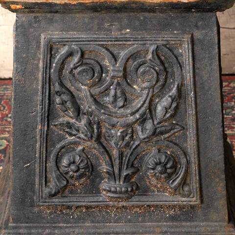#54627 17" Antique Cast Iron Garden Urn Pedestal image 6