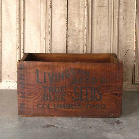 #54632 23x13 Antique Livingston Seed Wood Crate image 6