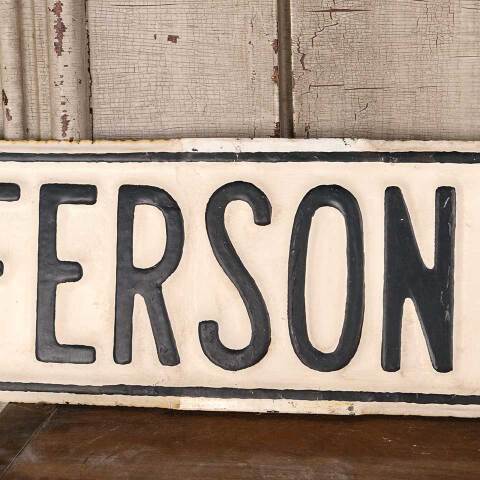 #54635 Antique JEFFERSON AVE. Metal Street Sign image 3