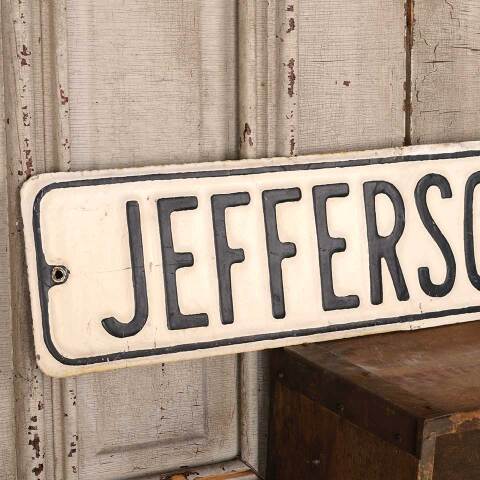 #54639 Antique JEFFERSON AVE. Metal Street Sign image 2