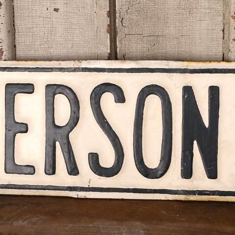 #54639 Antique JEFFERSON AVE. Metal Street Sign image 3