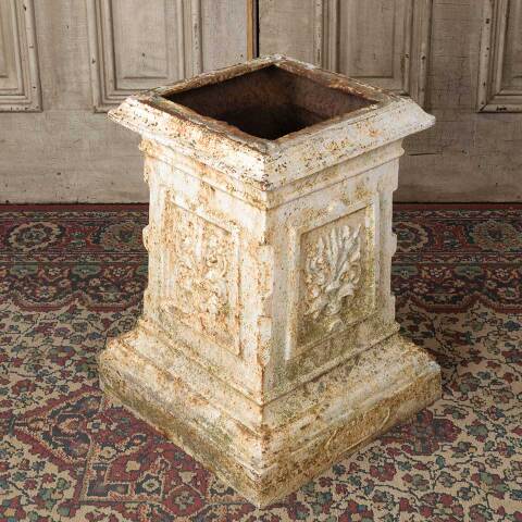 #54643 21" Antique Cast Iron Garden Urn Pedestal image 7