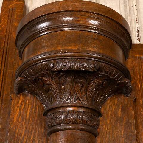 #54647 27x70 Antique Oak Engaged Column Pilasters image 3