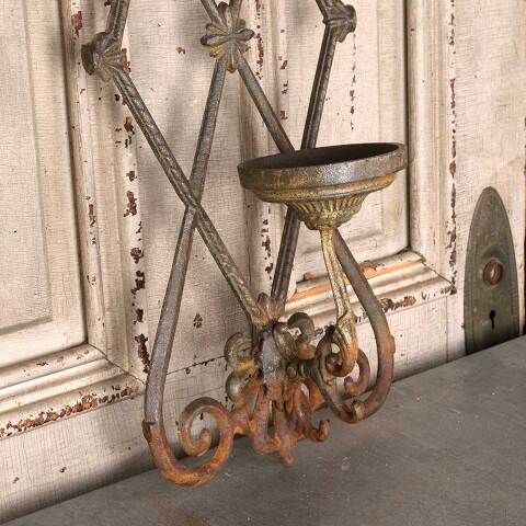 #54648 Cast Iron Wall Hanging Candle Holder Sconce image 4