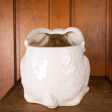 #54667 Ceramic White Bunny Rabbit Planter image 7