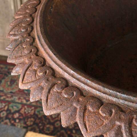 #54676 Antique Cast Iron Garden Urn & Pedestal image 4
