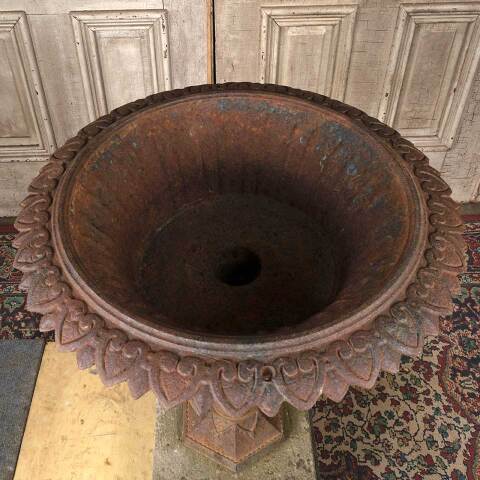 #54676 Antique Cast Iron Garden Urn & Pedestal image 5