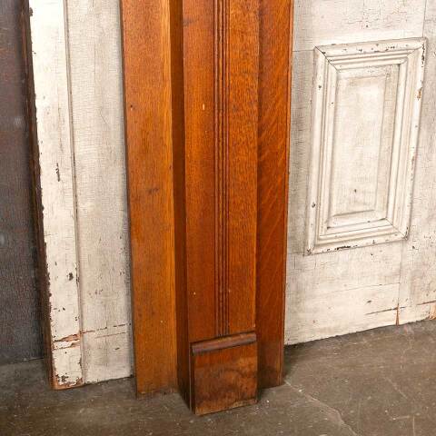 #54689 60x48 Antique Oak Wood Fireplace Mantel image 2