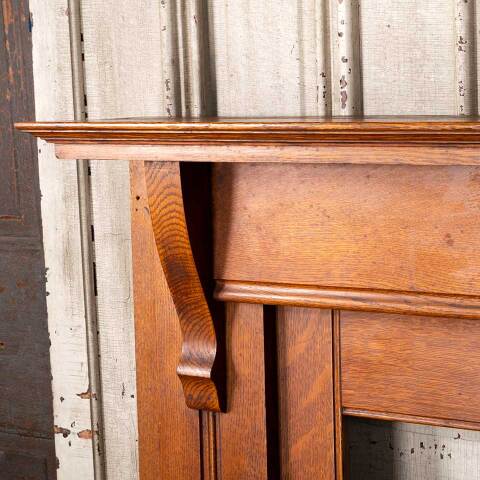 #54689 60x48 Antique Oak Wood Fireplace Mantel image 8