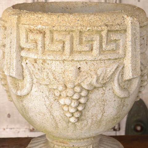 #54697 10" Vintage Cast Concrete Garden Urn Planter image 3