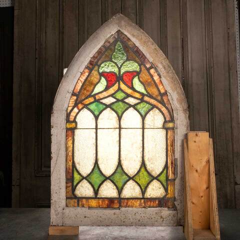 #54706 24x37 Antique Stained Glass Window image 6