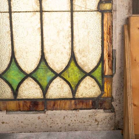 #54706 24x37 Antique Stained Glass Window image 8