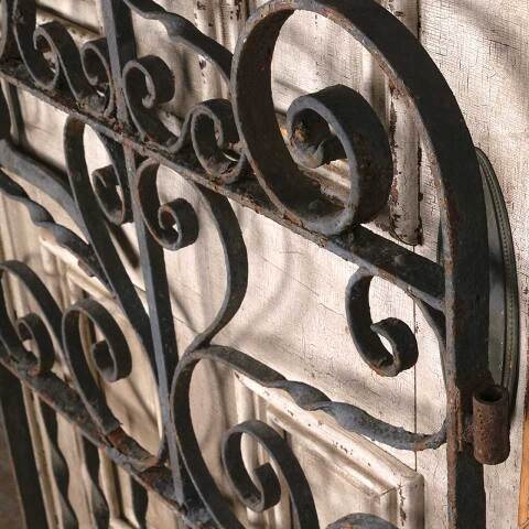#54711 45x35 Antique Wrought Iron Garden Gate image 7