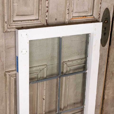 #54740 20x34 Salvaged 6 Lite Leaded Glass Window image 2