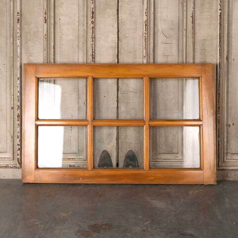 36x22 Antique 6 Lite Wood Transom Window