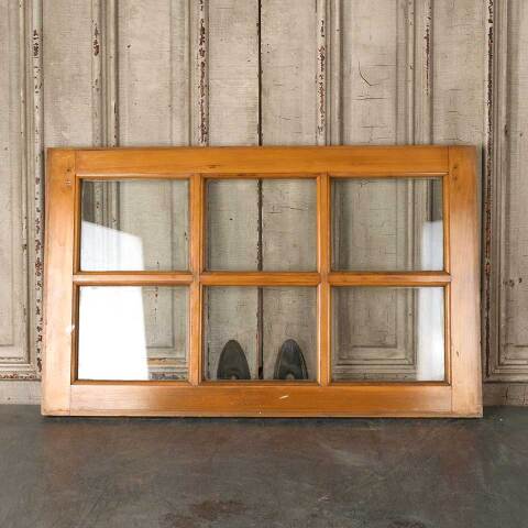 36x22 Antique 6 Lite Wood Transom Window