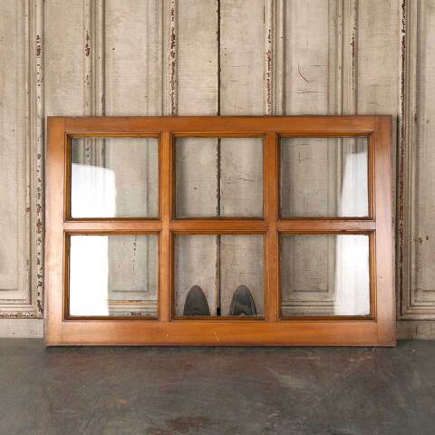 36x24 Antique 6 Lite Wood Transom Window