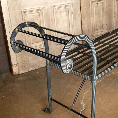 #54874 65" Vintage Metal Garden Patio Bench image 2