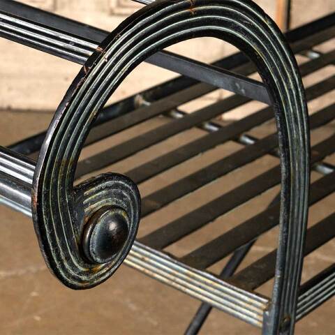 #54874 65" Vintage Metal Garden Patio Bench image 4