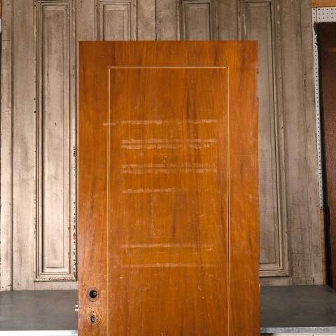 #54887 30x81 Antique Interior Slab Door w/ Inlay image 7