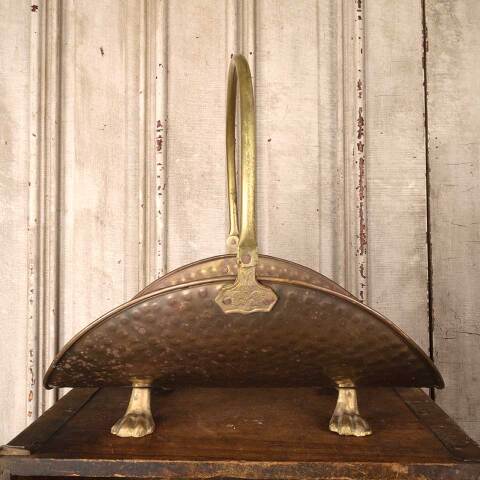 #54903 Antique Brass Footed Fireplace Log Holder image 7
