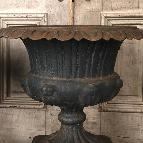 #54919 19" Antique Cast Iron Garden Urn Planters image 8