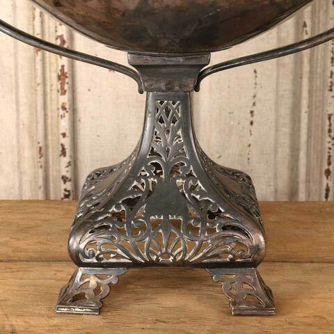 #54964 Large Antique Silver Handled Fruit Bowl Urn image 2
