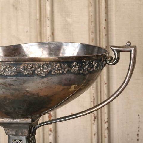 #54964 Large Antique Silver Handled Fruit Bowl Urn image 3