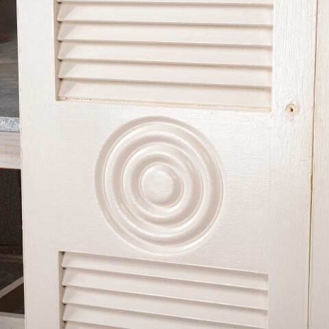 #54995 36x79 Vintage MCM Wood Louvered Doors image 4