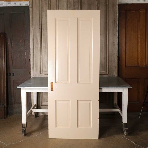 #55119 32x80 Antique 4 Panel Wood Interior Door image 4