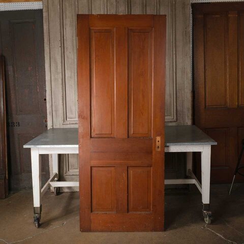 32x80 Antique 4 Panel Wood Interior Door