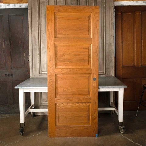 32x83 Salvaged 4 Panel Oak Interior Door