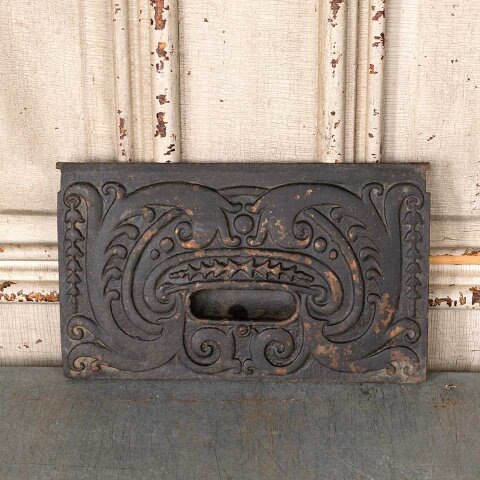 Antique Cast Iron Stove Door Cover Plate