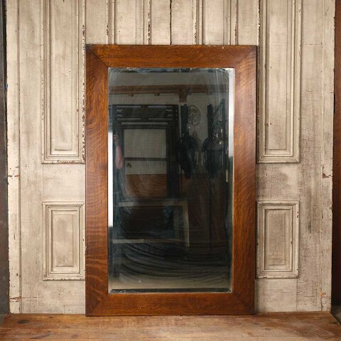 38x60 Antique Oak Framed Beveled Mirror